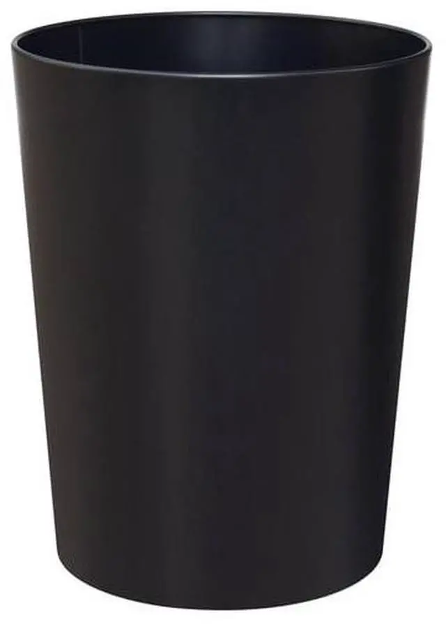 Main image of Mainstays Matte Black Metal Wastebasket, Durable Steel OpenTop Trash Bin, Fits 1.5 Gallon Bags for Bathroom, Bedroom & Household Rooms