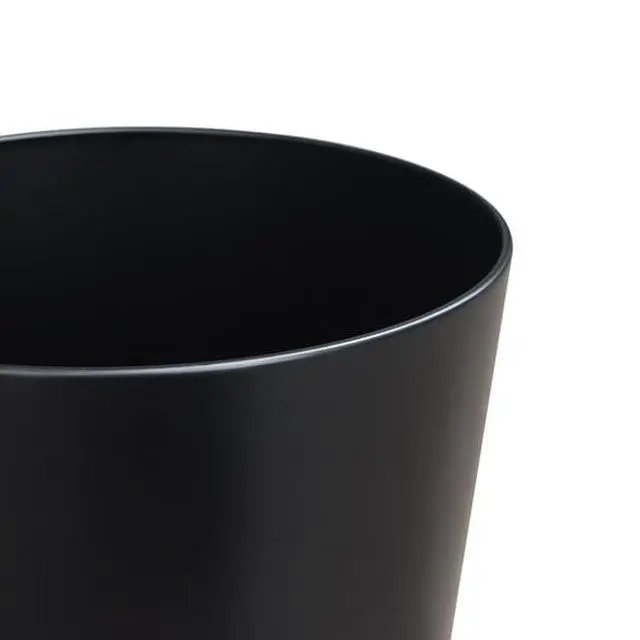 Alt view image 5 of 5 - Mainstays Matte Black Metal Wastebasket, Durable Steel OpenTop Trash Bin, Fits 1.5 Gallon Bags for Bathroom, Bedroom & Household Rooms