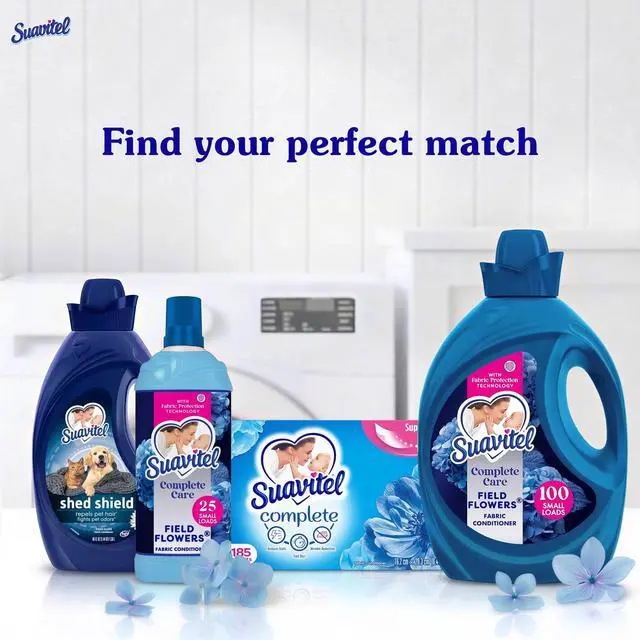 Alt view image 4 of 7 - Suavitel Complete Liquid Fabric Softener, Field Flowers Scent 46 fl oz, WrinkleReduction & ColorProtect Fabric Conditioner for HE & Standard Washing Machines