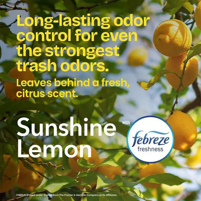 Alt view image 5 of 6 - Glad ForceFlex MaxStrength LeakGuard 13-Gallon Tall Kitchen Trash Bags, Sunshine Lemon Scent, 20 Bags