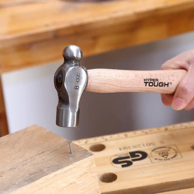 Alt view image 2 of 6 - Hyper Tough 8 Ounce Ball Peen Wood Handled Hammer 4C25252D