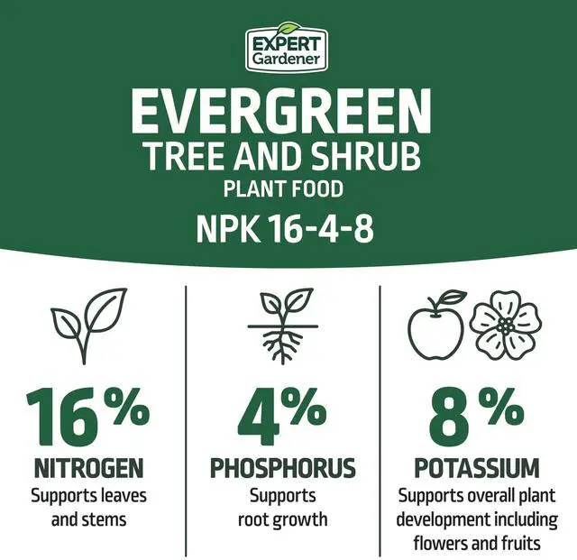 Alt view image 3 of 7 - Expert Gardener Evergreen Tree and Shrub Plant Food, 16-4-8 Fertilizer, 4 lb.