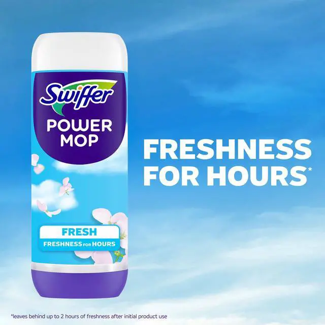 Alt view image 7 of 7 - Swiffer Power Mop Refill Solution, Tile, Vinyl, Laminate, Wood, Floor Cleaner, Fresh, 50.6oz