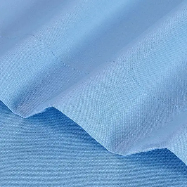 Alt view image 3 of 7 - Mainstays Basic Value Microfiber Bed Sheet Set, Light Blue, Twin, 3-Piece