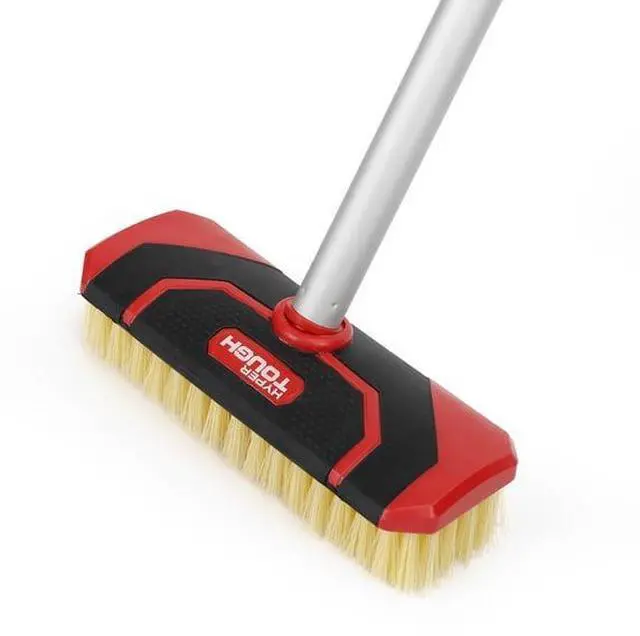 Alt view image 3 of 6 - HeavyDuty Scrub Brush by Hyper Tough, 7" × 2.75", NonSlip Handle, Threaded Socket for Extension Pole, for Tile, Concrete and CounterTop Cleaning