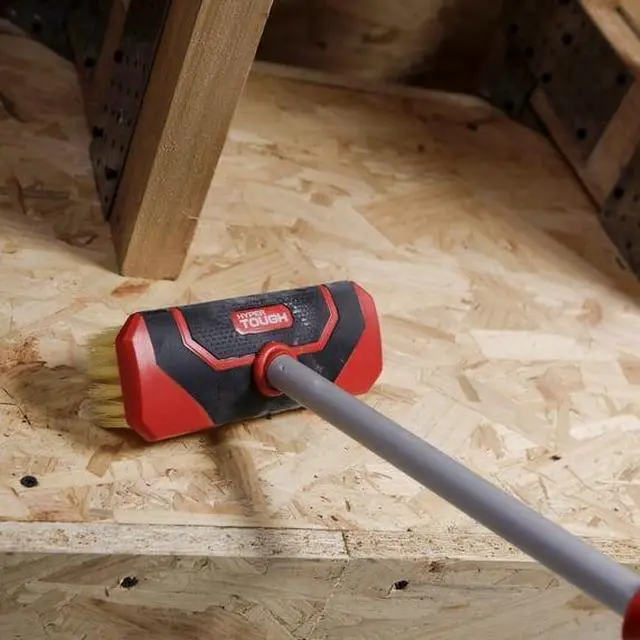 Alt view image 2 of 6 - HeavyDuty Scrub Brush by Hyper Tough, 7" × 2.75", NonSlip Handle, Threaded Socket for Extension Pole, for Tile, Concrete and CounterTop Cleaning