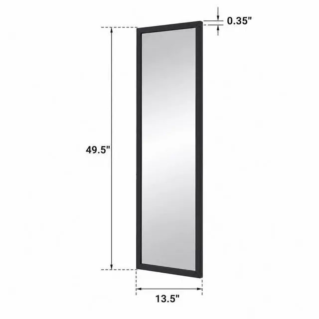 Main image of Mainstays 13.5 in x 49.5 in Black Modern Door Mirror