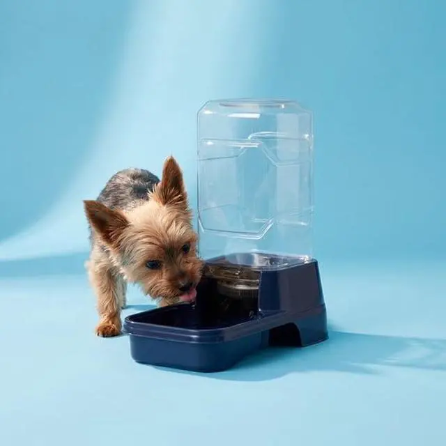 Alt view image 5 of 6 - Vibrant Life 0.4Gallon Gravity Pet Waterer, Navy, BPAFree Automatic Refill Water Dispenser for ExtraSmall Pets, Clear Reservoir