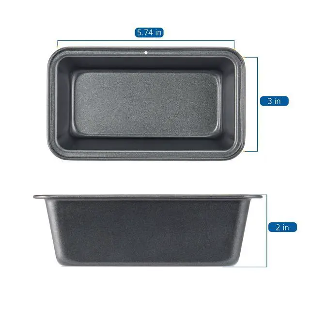 Alt view image 4 of 7 - Mainstays 2pk Nonstick Mini Loaf Pan, 5.7 in W x 3 in D x 2 in H