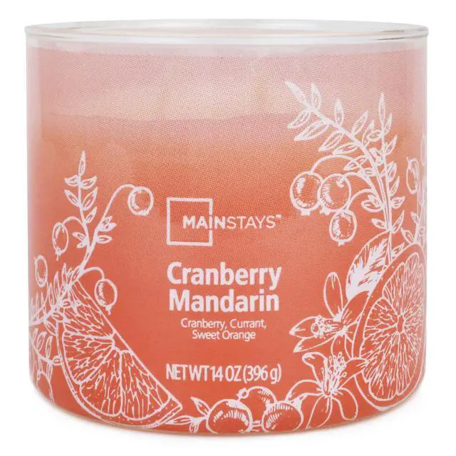 Alt view image 2 of 6 - Mainstays 3-Wick Ombre Wrap Cranberry Mandarin Candle, 14 Ounce