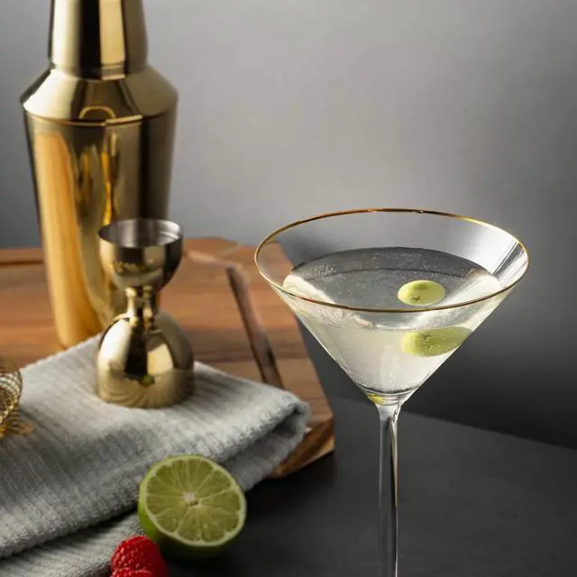 Alt view image 6 of 6 - Thyme & Table 7 fl oz Martini Glass with Gold Rim