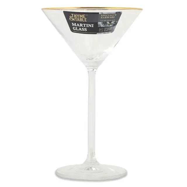 Alt view image 4 of 6 - Thyme & Table 7 fl oz Martini Glass with Gold Rim