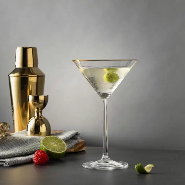 Alt view image 2 of 6 - Thyme & Table 7 fl oz Martini Glass with Gold Rim