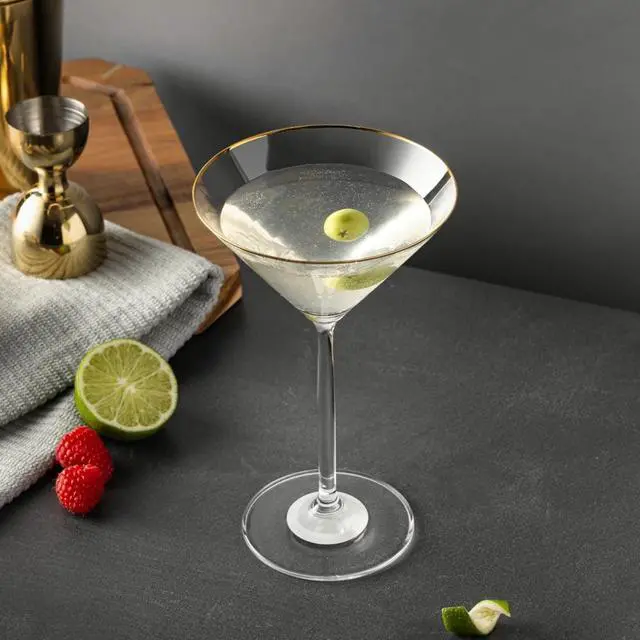 Alt view image 3 of 6 - Thyme & Table 7 fl oz Martini Glass with Gold Rim
