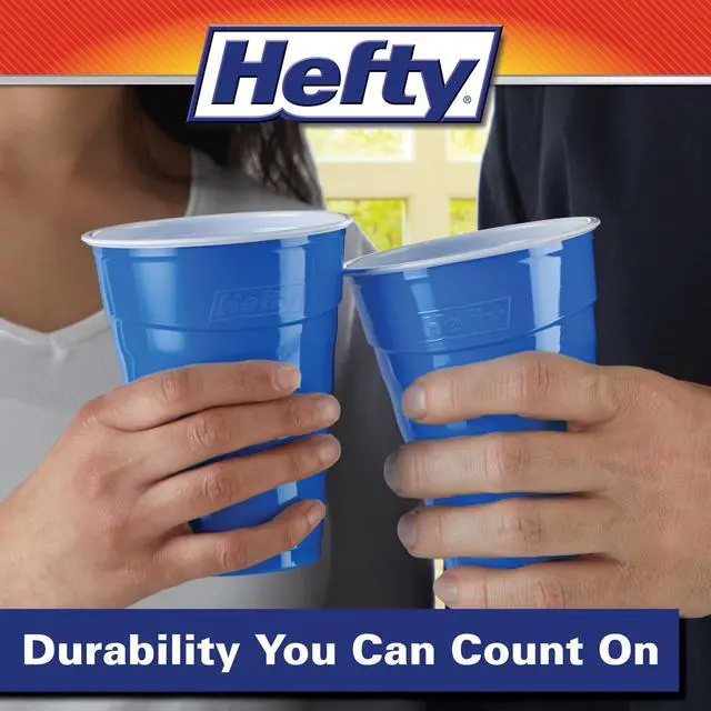 Alt view image 2 of 6 - Hefty Party On Disposable Plastic Party Cups, Blue, 18 oz., 40 Count