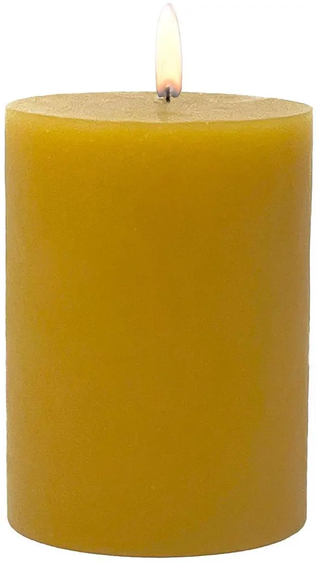 Main image of Mainstays Single-Wick 3 in x 4 in Pillar Candle, Unscented, Orange