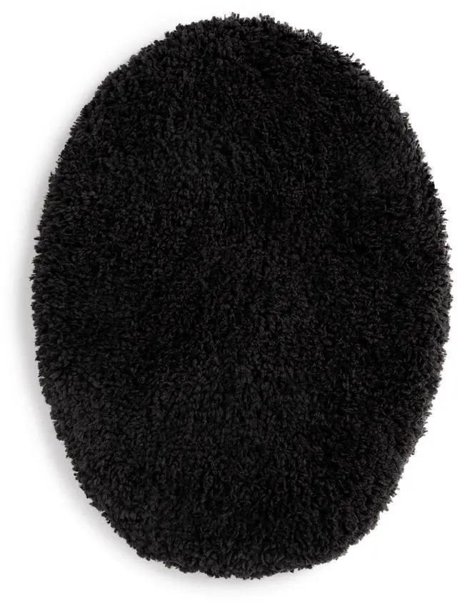 Main image of Mainstays Basic Polyester Toilet Lid Cover in Black, 19 x 22 Inches