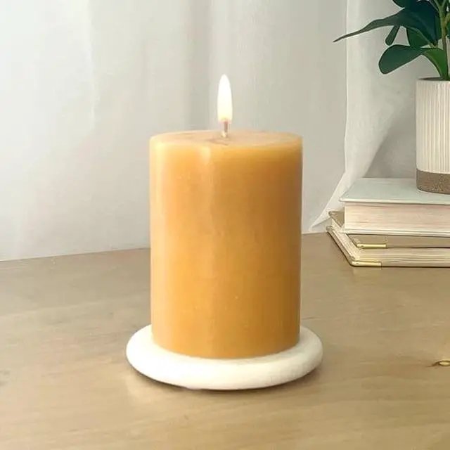 Alt view image 4 of 4 - Mainstays Single-Wick 3 in x 4 in Pillar Candle, Unscented, Orange