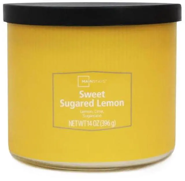 Alt view image 5 of 5 - Mainstays 3-Wick Textured Wrap Sweet Sugared Lemon Candle, 14 Ounce