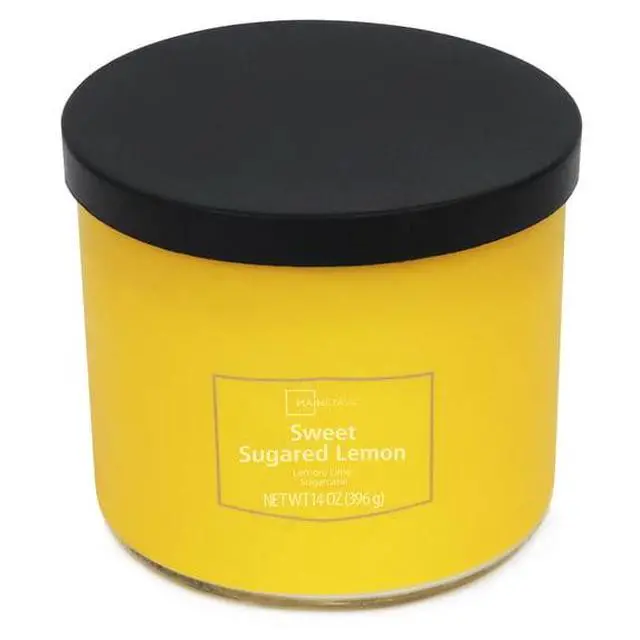 Alt view image 3 of 5 - Mainstays 3-Wick Textured Wrap Sweet Sugared Lemon Candle, 14 Ounce