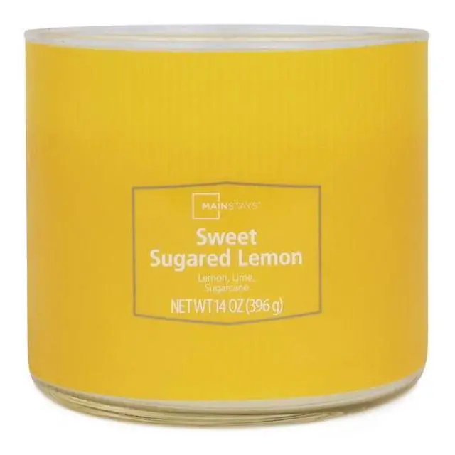 Alt view image 2 of 5 - Mainstays 3-Wick Textured Wrap Sweet Sugared Lemon Candle, 14 Ounce