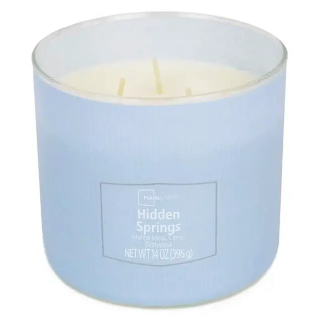 Alt view image 3 of 4 - Mainstays Hidden Springs 3-Wick Textured Wrapped Jar Candle, 14 Ounce