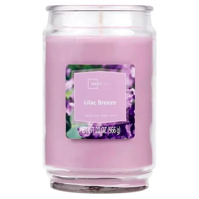 Alt view image 3 of 4 - Mainstays 20 oz Lilac Breeze Scented Single-Wick Large Glass Jar Candle