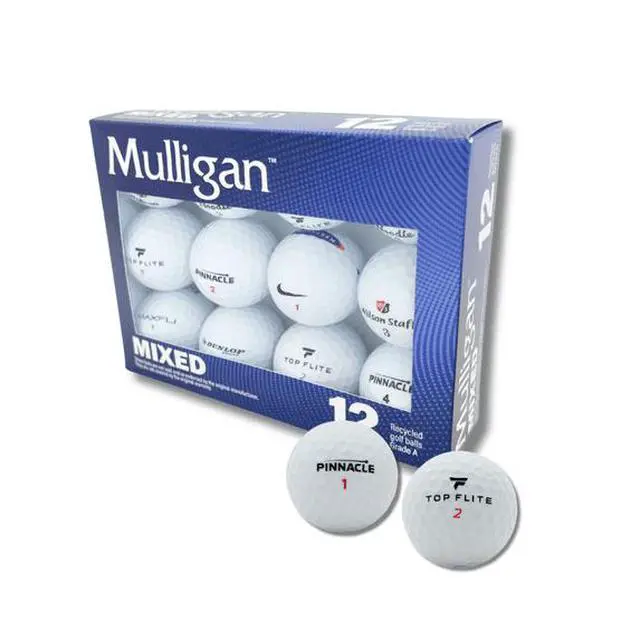 Alt view image 4 of 4 - Mulligan Recycled White Golf Balls, Mixed Brands, 12-Pack