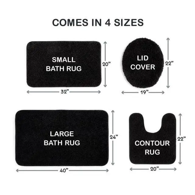 Alt view image 5 of 5 - Mainstays Basic Polyester Toilet Lid Cover in Black, 19 x 22 Inches