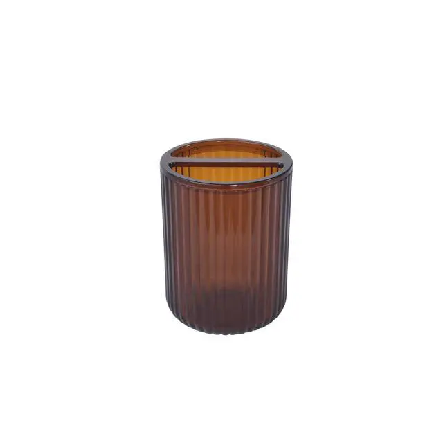 Alt view image 3 of 6 - Mainstays Toothbrush Holder, Brown Plastic, Use for All Ages in Bathrooms