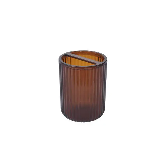Alt view image 2 of 6 - Mainstays Toothbrush Holder, Brown Plastic, Use for All Ages in Bathrooms