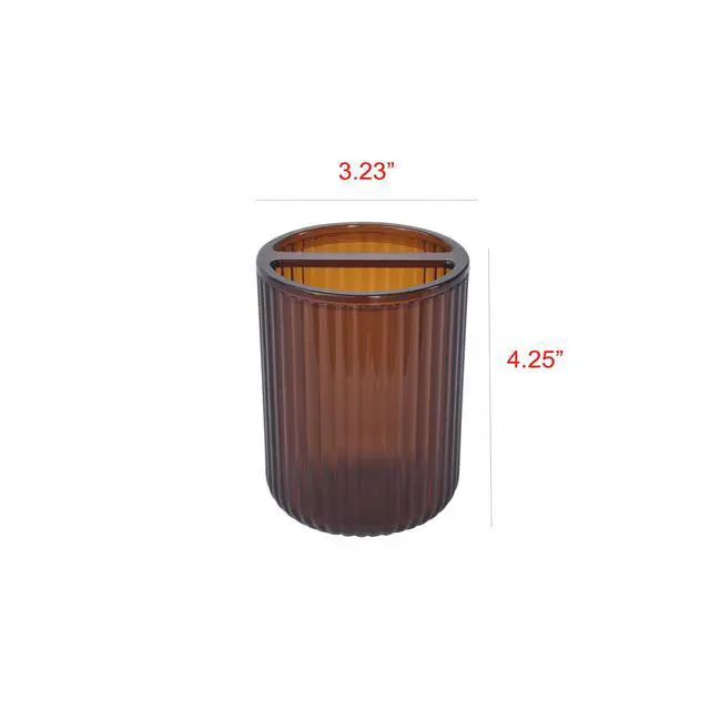 Alt view image 5 of 6 - Mainstays Toothbrush Holder, Brown Plastic, Use for All Ages in Bathrooms