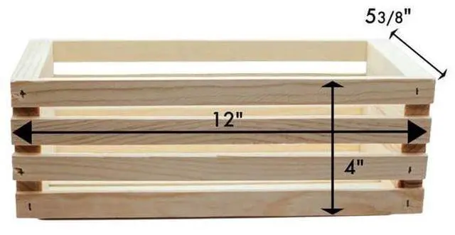 Alt view image 3 of 7 - Hello Hobby Unfinished Wood Crate, 12 in x 5.5 in x 4 in
