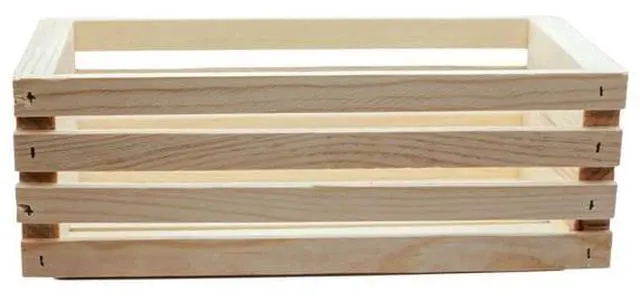 Alt view image 2 of 7 - Hello Hobby Unfinished Wood Crate, 12 in x 5.5 in x 4 in