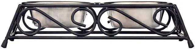 Main image of Gofetch Stainless Steel Pet Food Bowl with Double Diner in Black and Silver