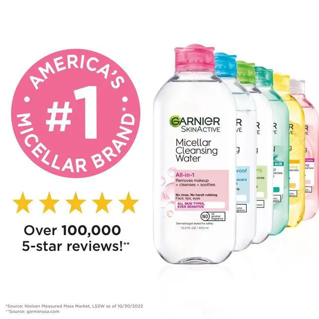 Alt view image 4 of 5 - Garnier SkinActive Micellar Cleansing Water All in 1 Makeup Remover, Face Cleanser, 13.5 fl oz