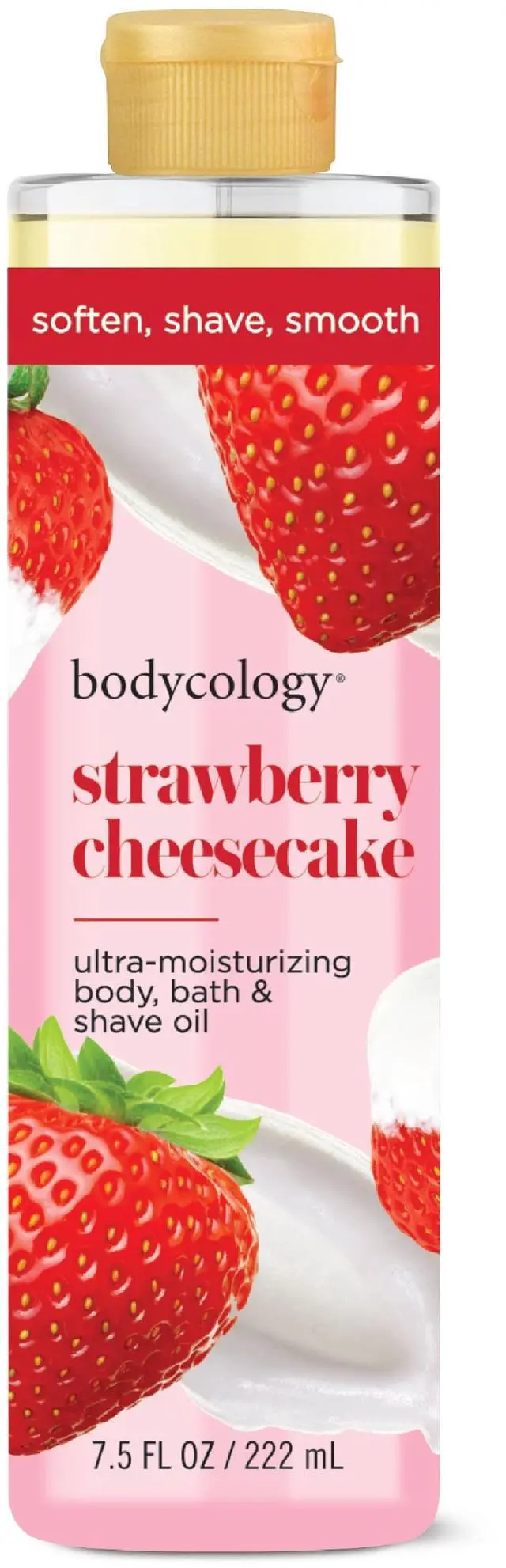 Main image of Bodycology Strawberry Cheesecake Ultra-Moisturizing Body, Bath & Shave Oil, 7.5 fl oz