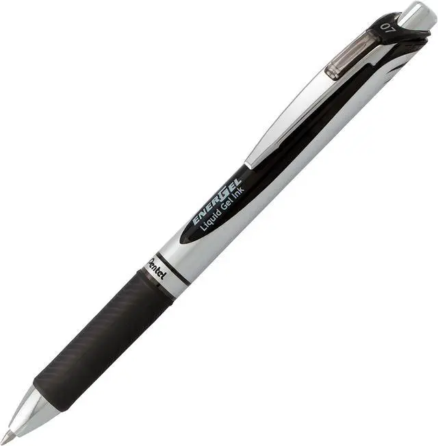 Alt view image 3 of 4 - Pentel EnerGel Black Liquid Gel Pen, FastDrying Ink for LeftHanded Users, LatexFree Grip, Professional MetalAccent Barrel for Adult Writing