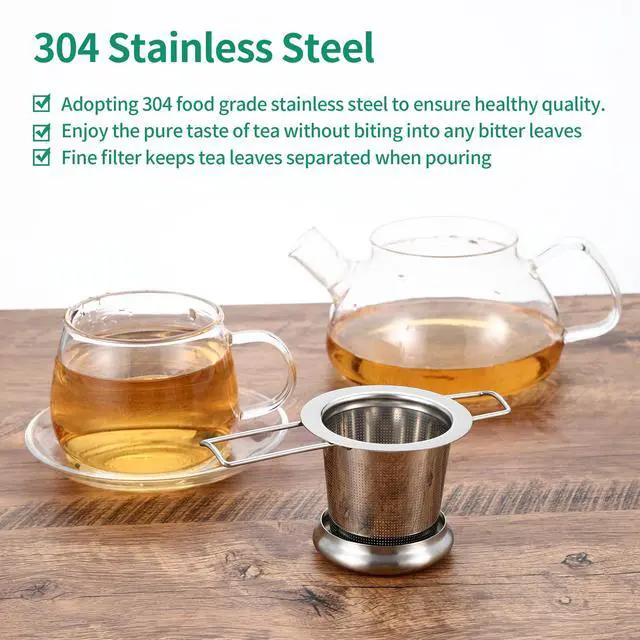 Alt view image 7 of 7 - Stainless Steel Fine Mesh Tea Infuser Strainer for Loose Leaf Tea