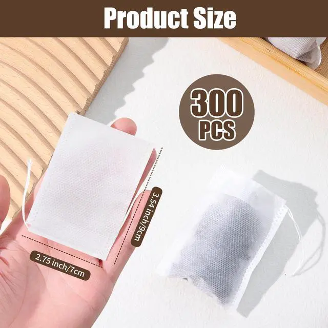 Alt view image 7 of 7 - 300PCS Empty Disposable Tea Bags for Loose Leaf Tea