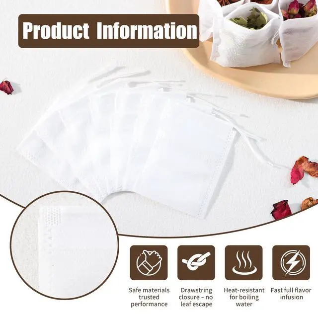 Alt view image 2 of 7 - 300PCS Empty Disposable Tea Bags for Loose Leaf Tea