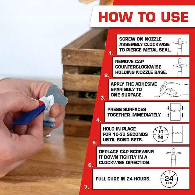 Alt view image 3 of 6 - Loctite Super Glue Liquid, 0.07fl oz Tube, 2Pack, Clear, Cyanoacrylate Adhesive for Plastic, Wood, Metal, Crafts & Repair, Quick Dry