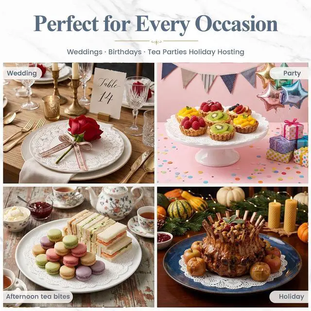 Alt view image 5 of 6 - HAKSEN Paper Doilies 36PCS Lace Paper Placemats Assorted Sizes for Cakes