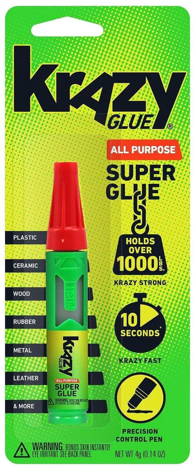 Main image of Krazy Glue All Purpose Precision Control Superglue Pen 4g Clear Fast-Drying Adhesive One-Drop Applicator for Plastic Ceramic Wood Rubber Metal Leather & More