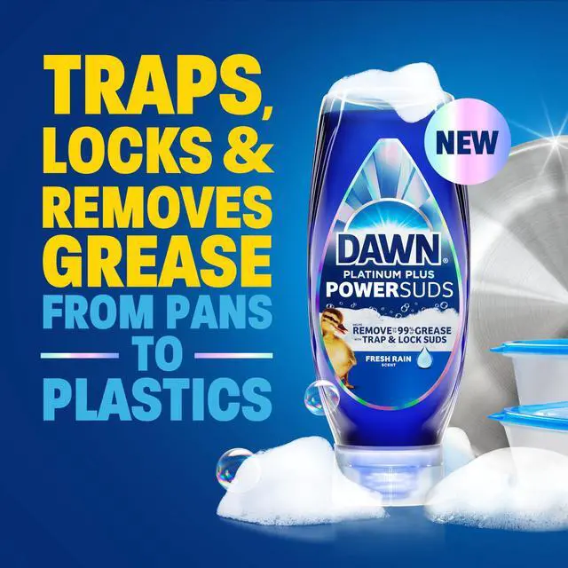 Alt view image 7 of 7 - Dawn Platinum Plus PowerSuds 17.4oz Liquid Dish Soap EZ-Squeeze Bottle