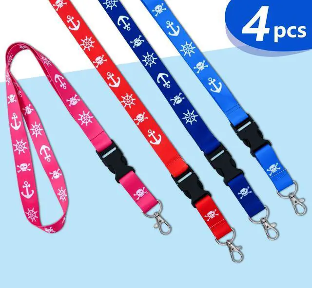 Alt view image 5 of 6 - 4 Pack Waterproof Lanyards with ID Badge Reel Holder, Detachable Buckle for Ship Key Cards
