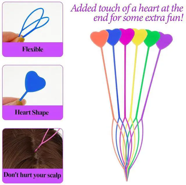 Alt view image 5 of 7 - COMNICO 12pcs Quick Beader Hair Braids Loading Beads Braid Stringer Ponytail Maker Plastic Hair Tail Beading Tools Kit for Kids Girls Colorful