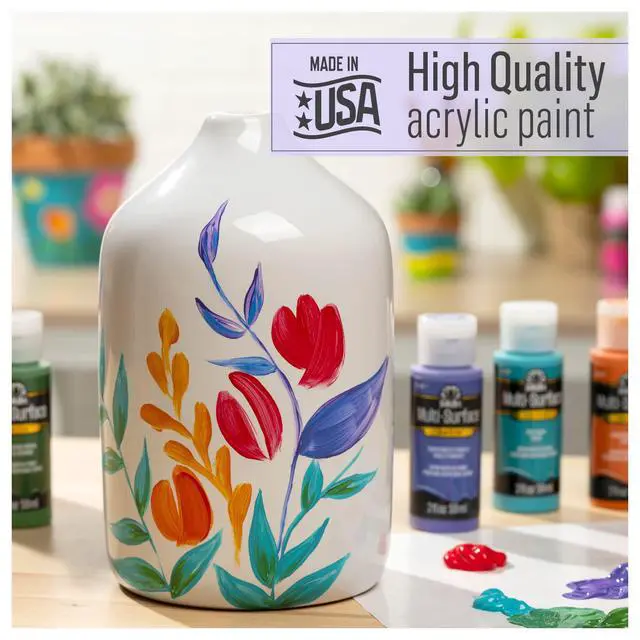 Alt view image 4 of 7 - FolkArt Multi-Surface Paint Wicker White, 2 oz, Assorted Colors, 2894