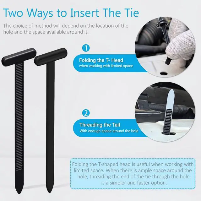 Alt view image 2 of 6 - Nylon Universal Heavy Duty Self Locking Cable Tie Buckle, Car Zipper Clip, Super Durable Button Zipper Retainer for Car, Office, Workshop, Shelves (30Pcs)
