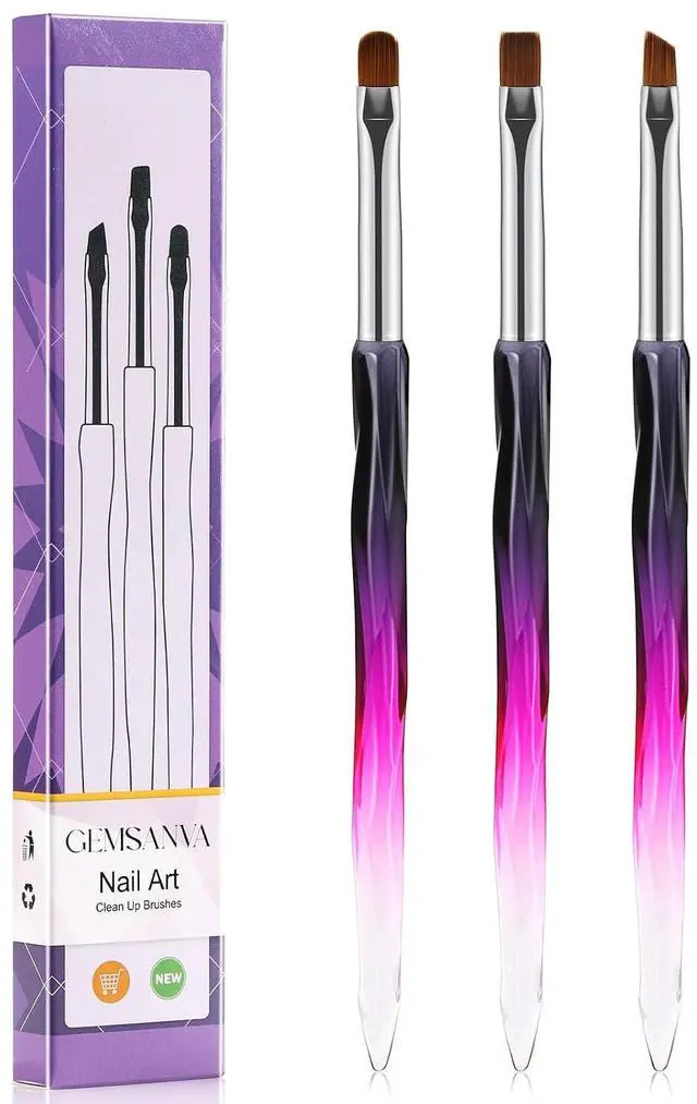 Main image of 3-Piece Nail Art Clean Up and Cuticle Polish Removal Brush Set